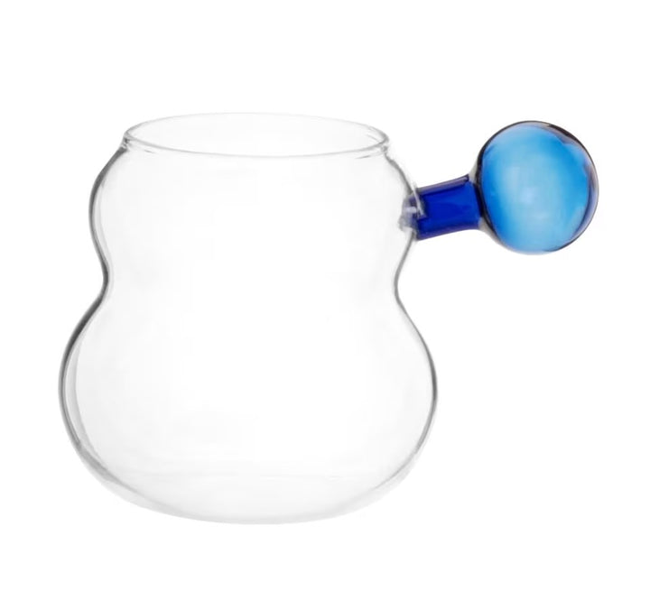 Glass With Blue Handle